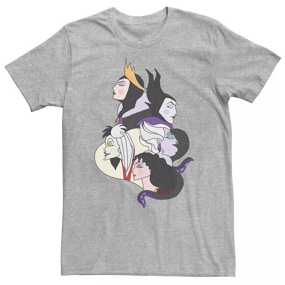 Big & Tall Disney Villains Side Profile Group Shot Tee, Men's,  Product Image