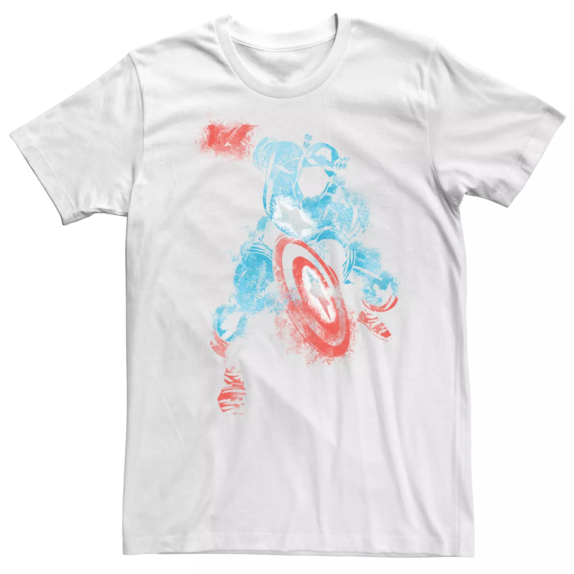 Men's Marvel Captain America Watercolor Graphic Tee,  Product Image