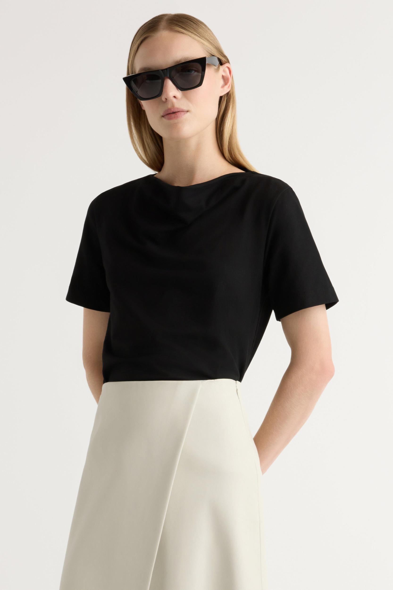 Kendra Organic Cotton Cowl-Neck Tee Product Image