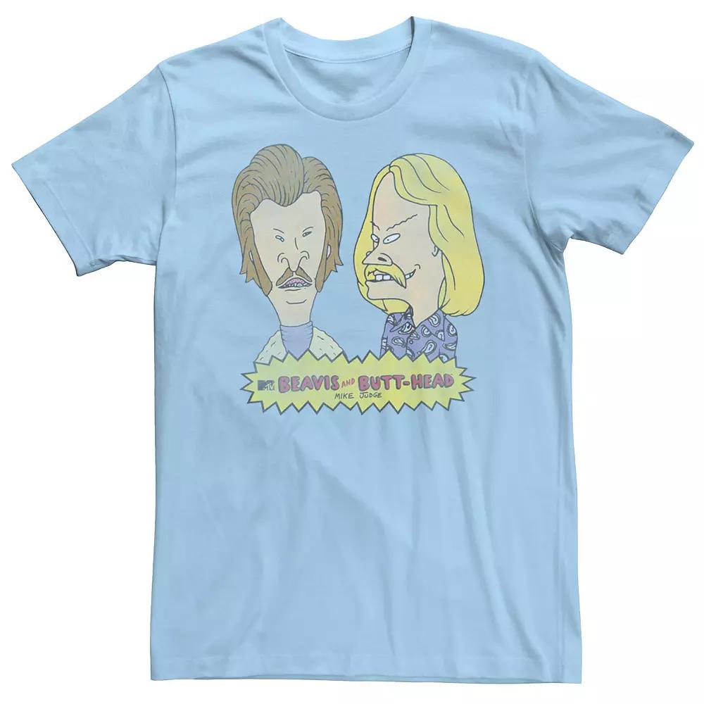 Men's Beavis And Butthead Mustaches Short Sleeve Tee,  Product Image