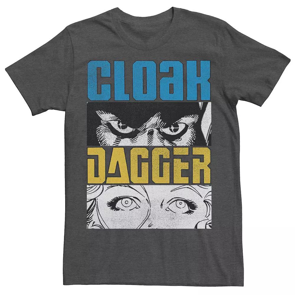 Men's Marvel Cloak Dagger Face Close Up Panels Tee, Size: XL, Grey Heather Product Image