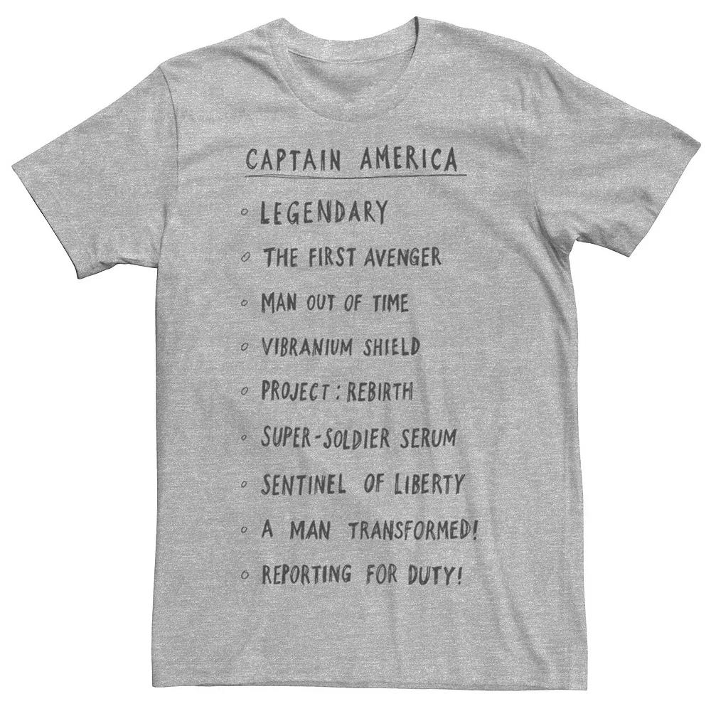 Men's Marvel Captain America List Tee,  Product Image