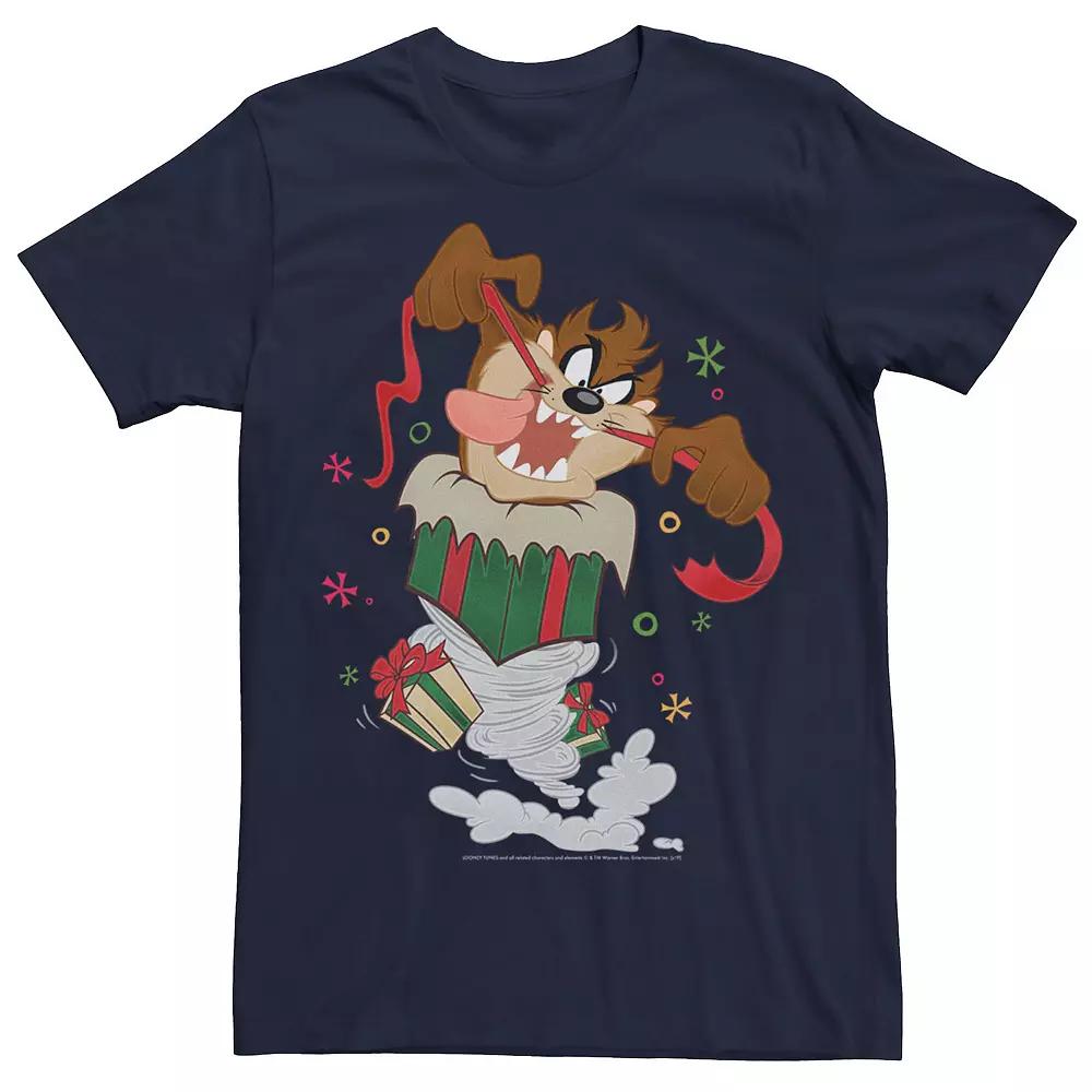 Men's Looney Tunes Christmas Taz Ripping Presents Tee,  Product Image