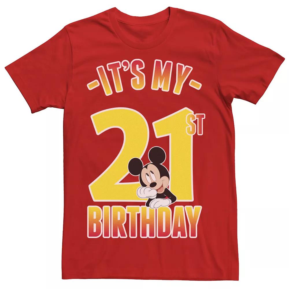 Disney's Mickey Mouse It's My 21st Birthday Men's Gradient Portrait Tee,  Product Image