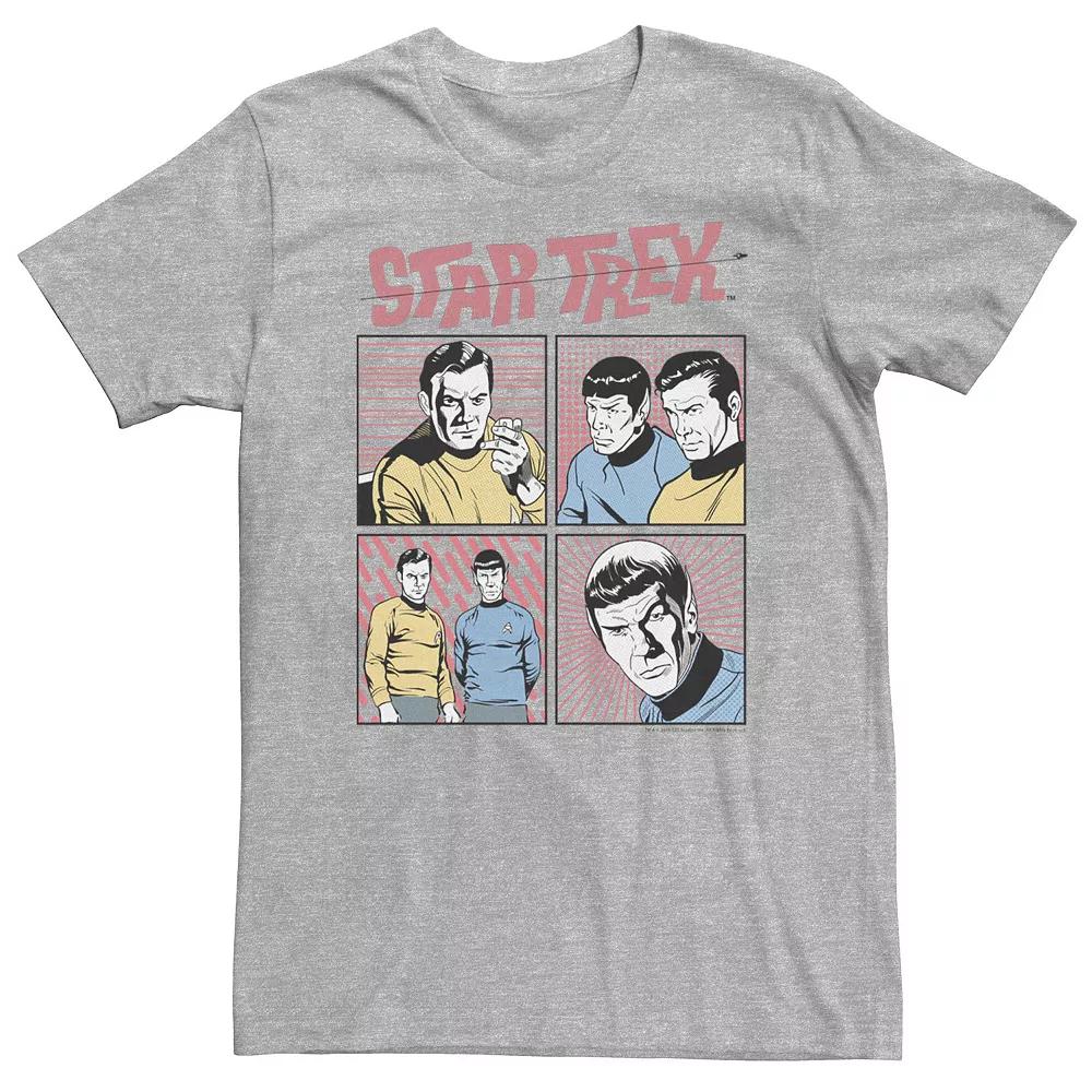 Big & Tall Star Trek Original Series Retro Comic Box Up Tee, Men's, Size: Large Tall, Athletic Grey Product Image