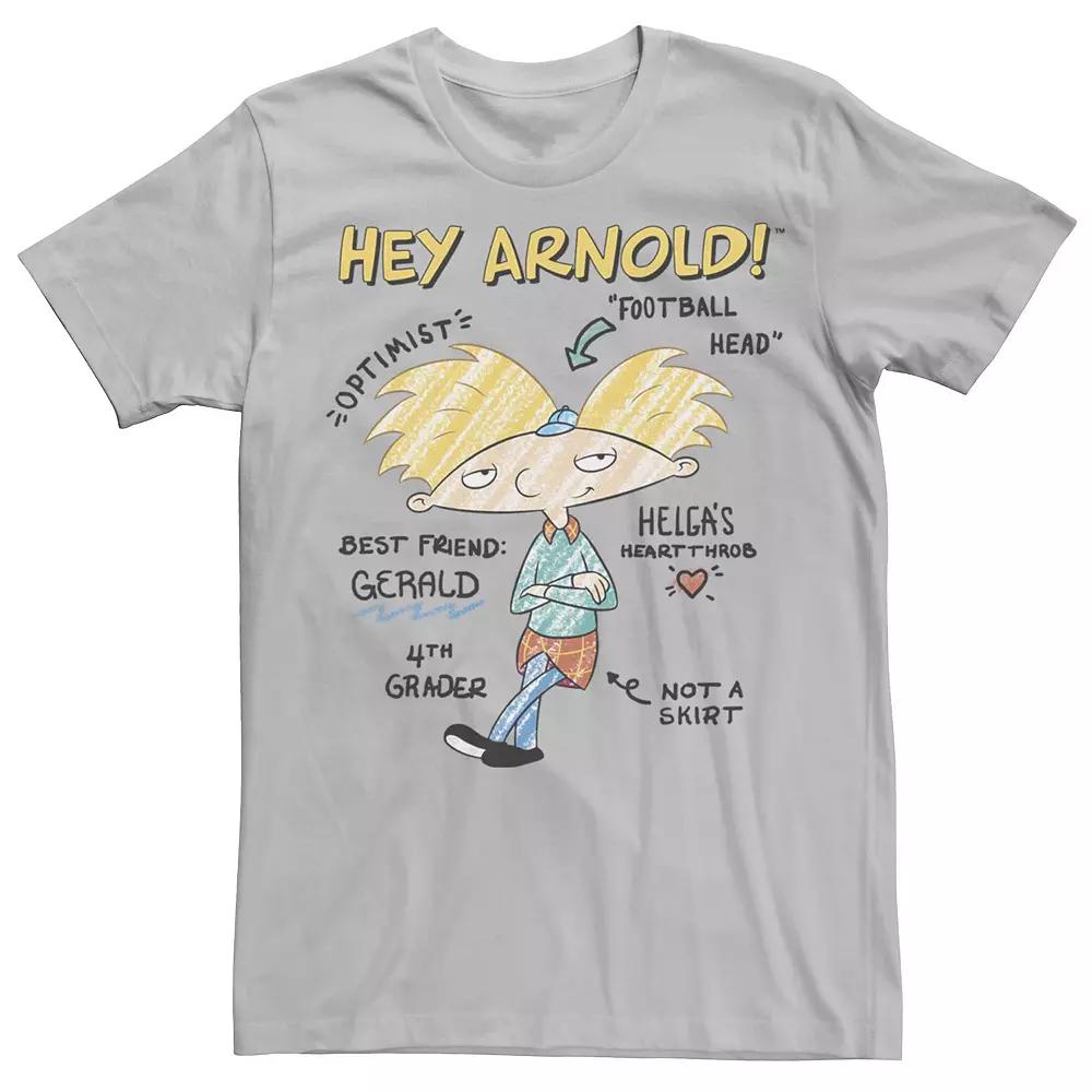 Men's Hey Arnold Attribute Diagram Sketch Tee,  Product Image
