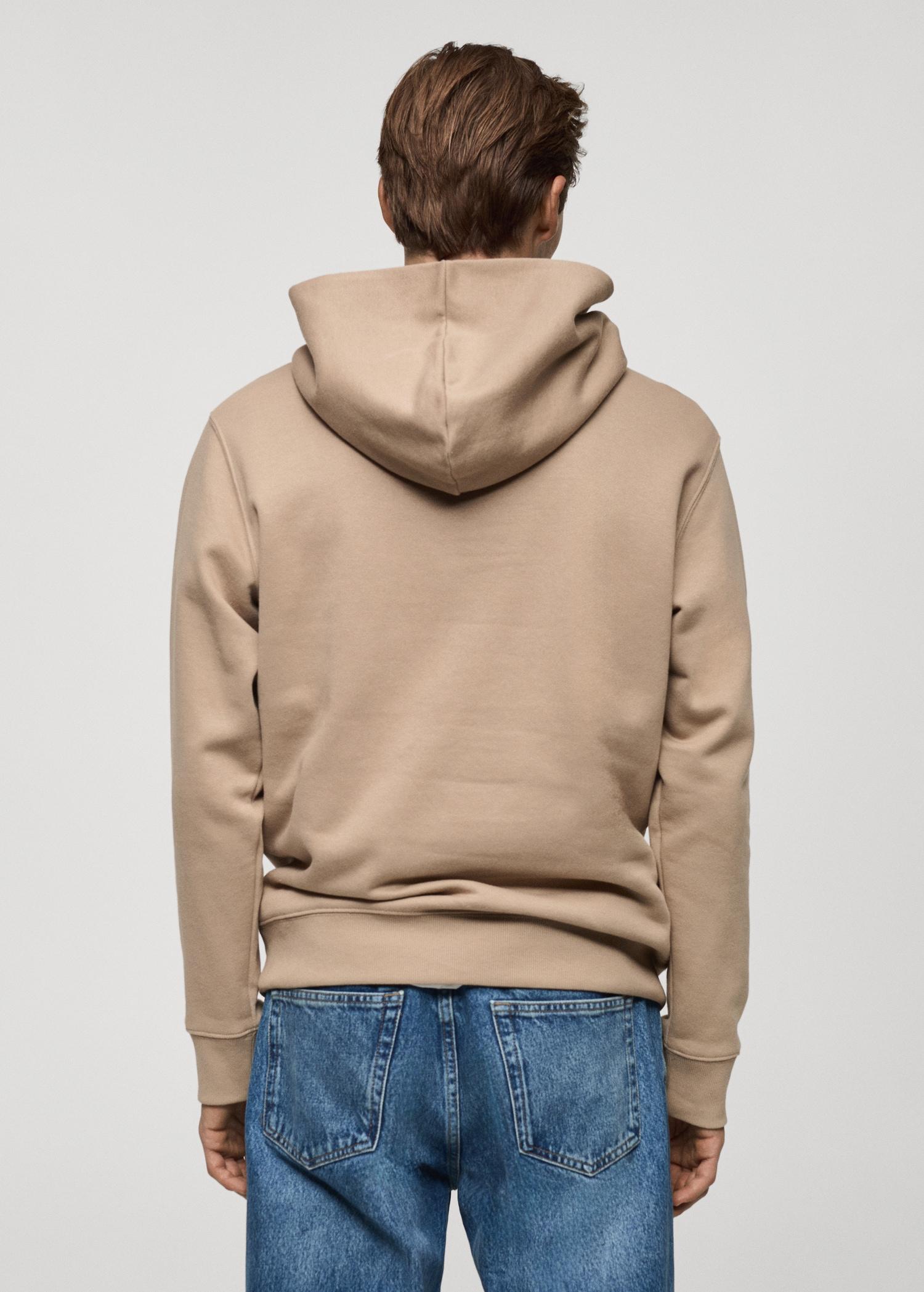Cotton kangaroo-hooded sweatshirt - Men | MANGO USA Product Image