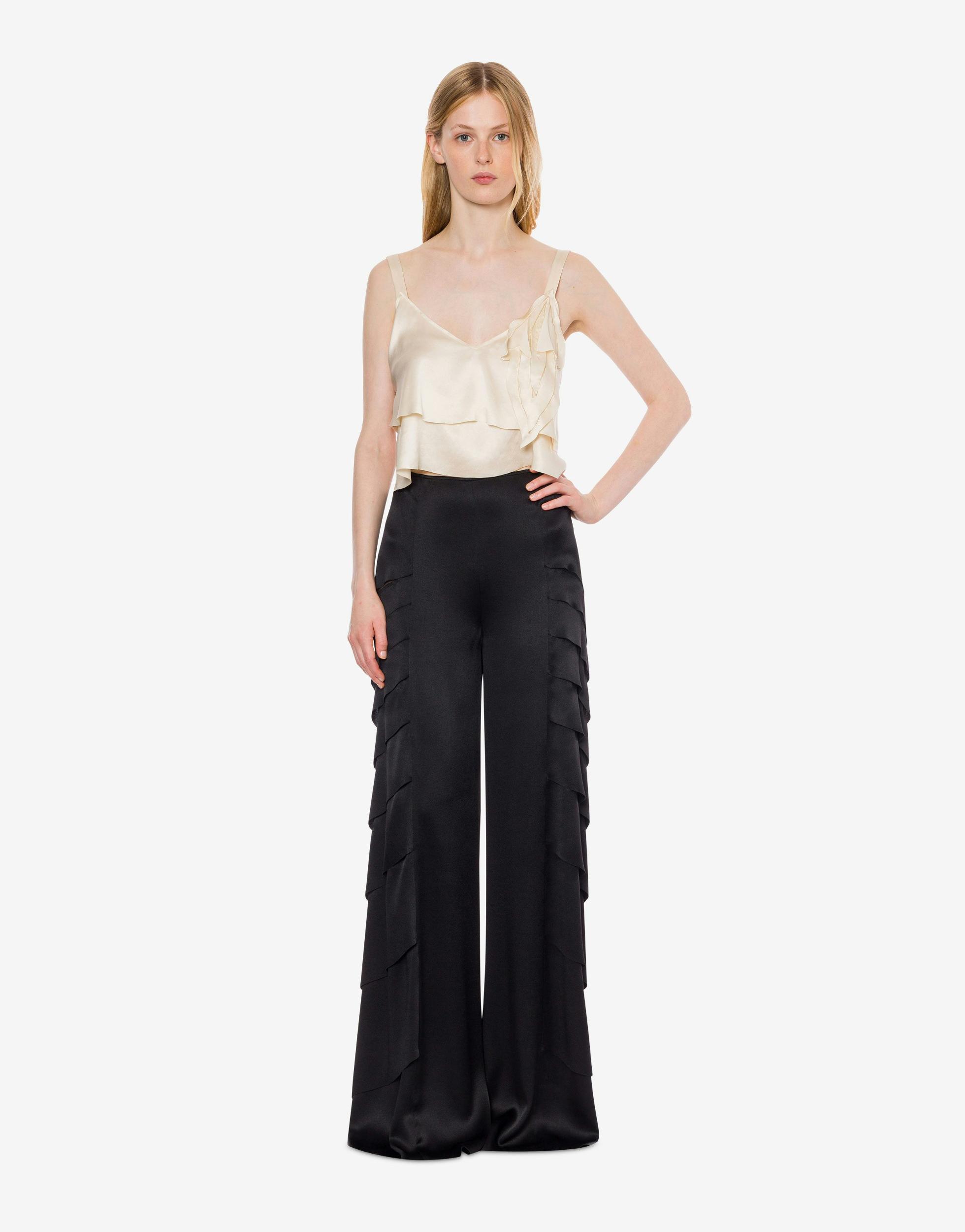 Satin palazzo trousers Product Image