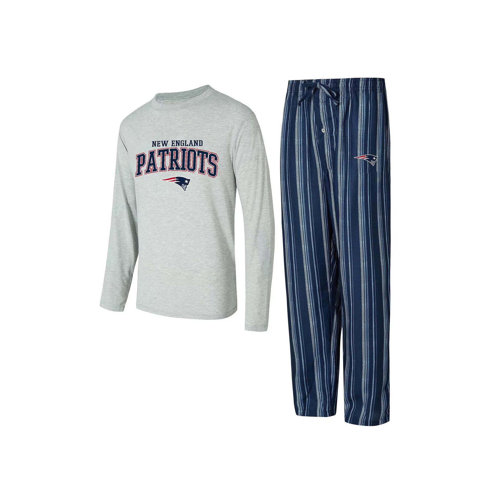 Men's Concepts Sport New England Patriots Petition Long Sleeve T-Shirt & Pants Sleep Set, Size: 2XL, Blue Product Image