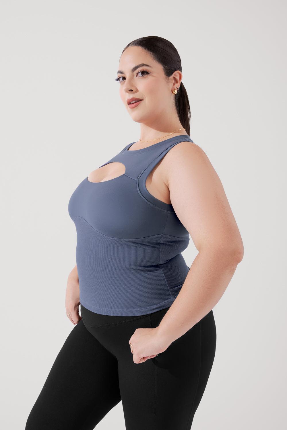 Peekaboo Crew Tank - American Blue Product Image