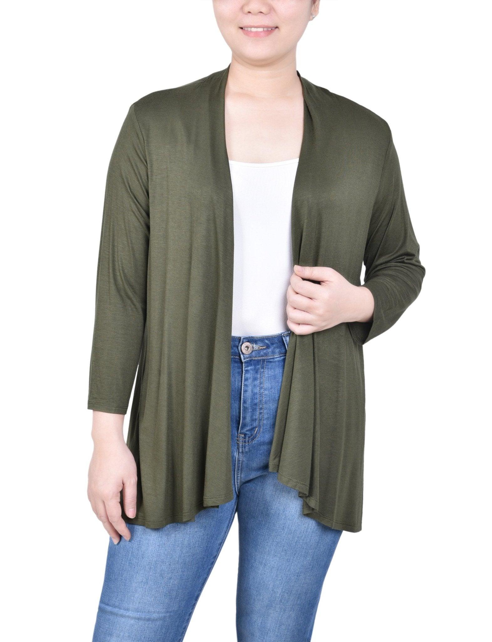 Reflecting Pond 3/4 Sleeve Solid Cardigan Product Image