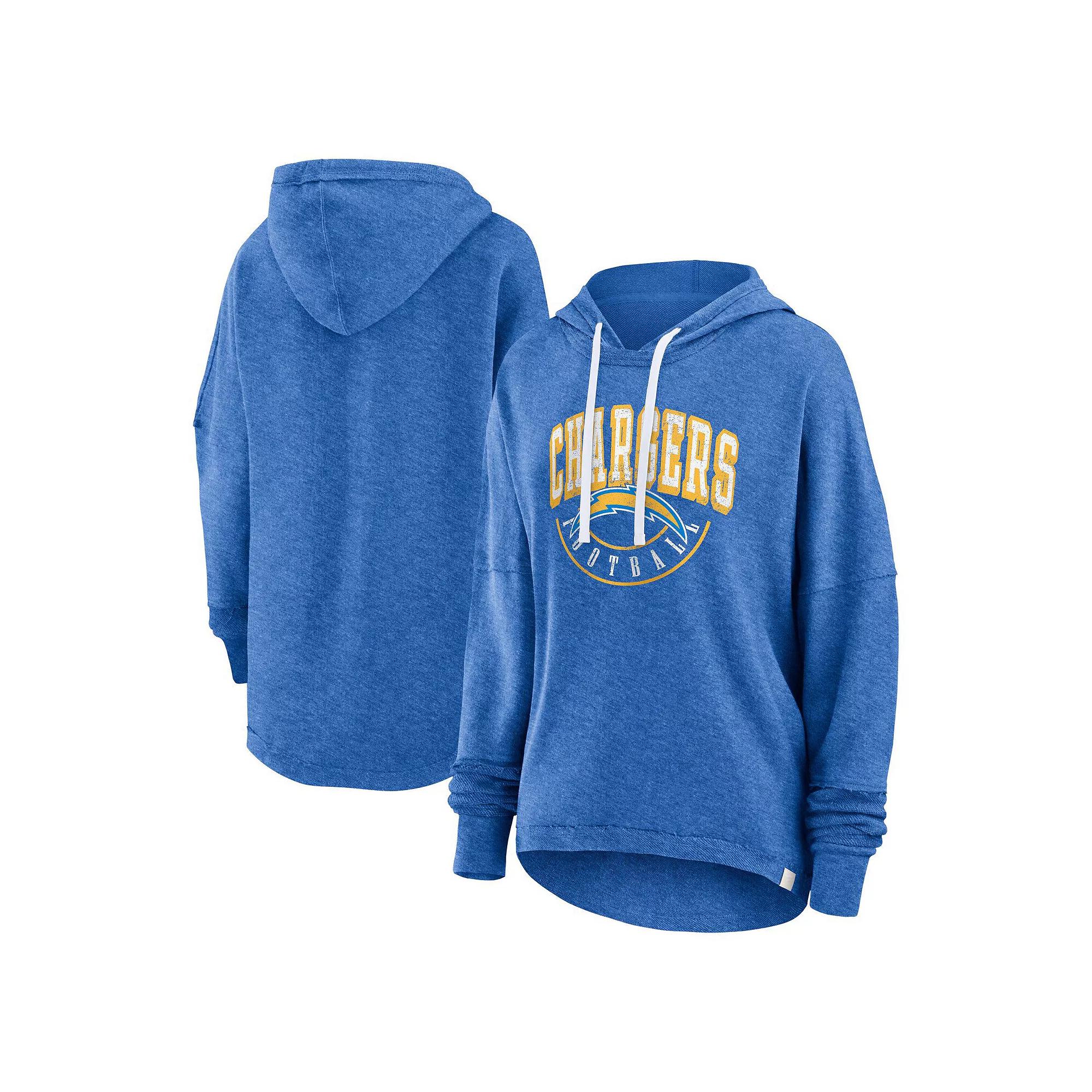 Women's Fanatics Branded Powder Blue Los Angeles Chargers Lounge Helmet Arch Pullover Hoodie, Size: 2XL, Light Product Image