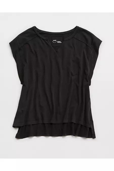 Aerie Summer Breeze Notch Neck T-Shirt Women's Product Image