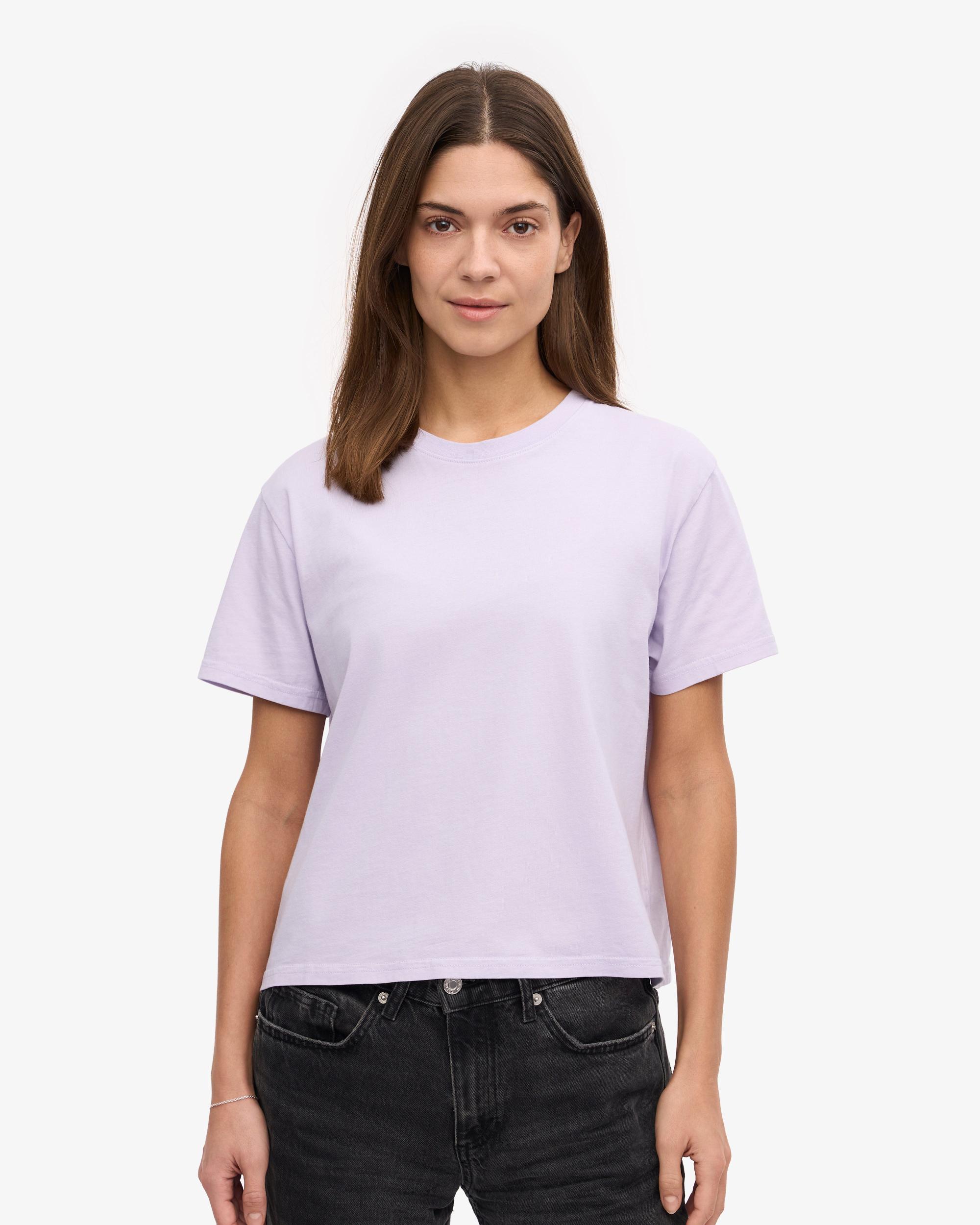 Organic Boxy Crop Tee - Soft Lavender Product Image