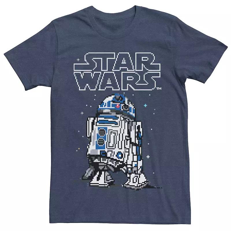 Mens Star Wars R2-D2 Pixel Tee Navy Grey Product Image