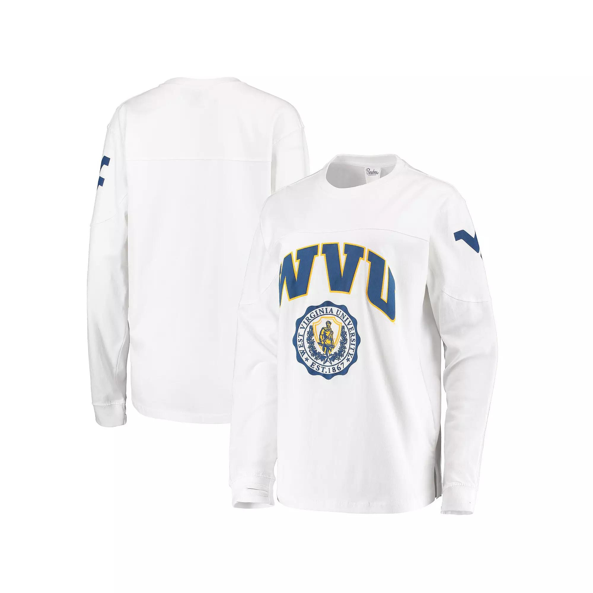 Women's Pressbox White West Virginia Mountaineers Edith Long Sleeve T-Shirt,  Product Image