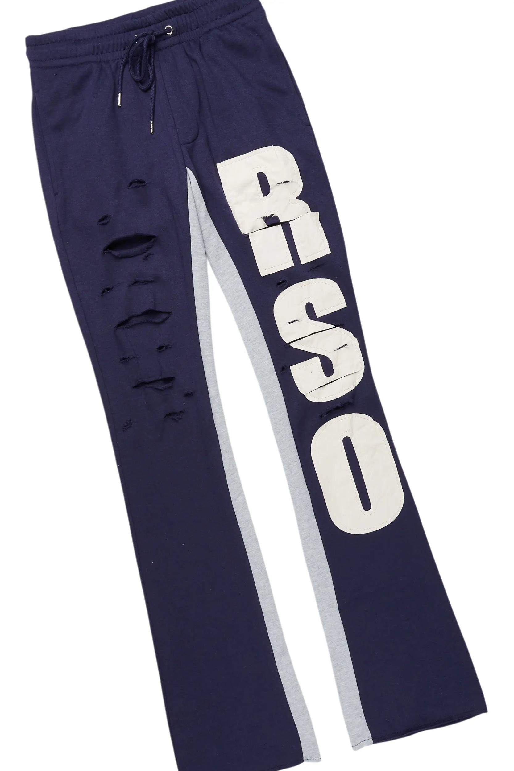 Berne Navy/Grey Double Layer T-Shirt/Baggy Pant Set Male Product Image