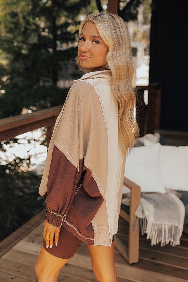 Espresso Please Color Block Sweatshirt Product Image