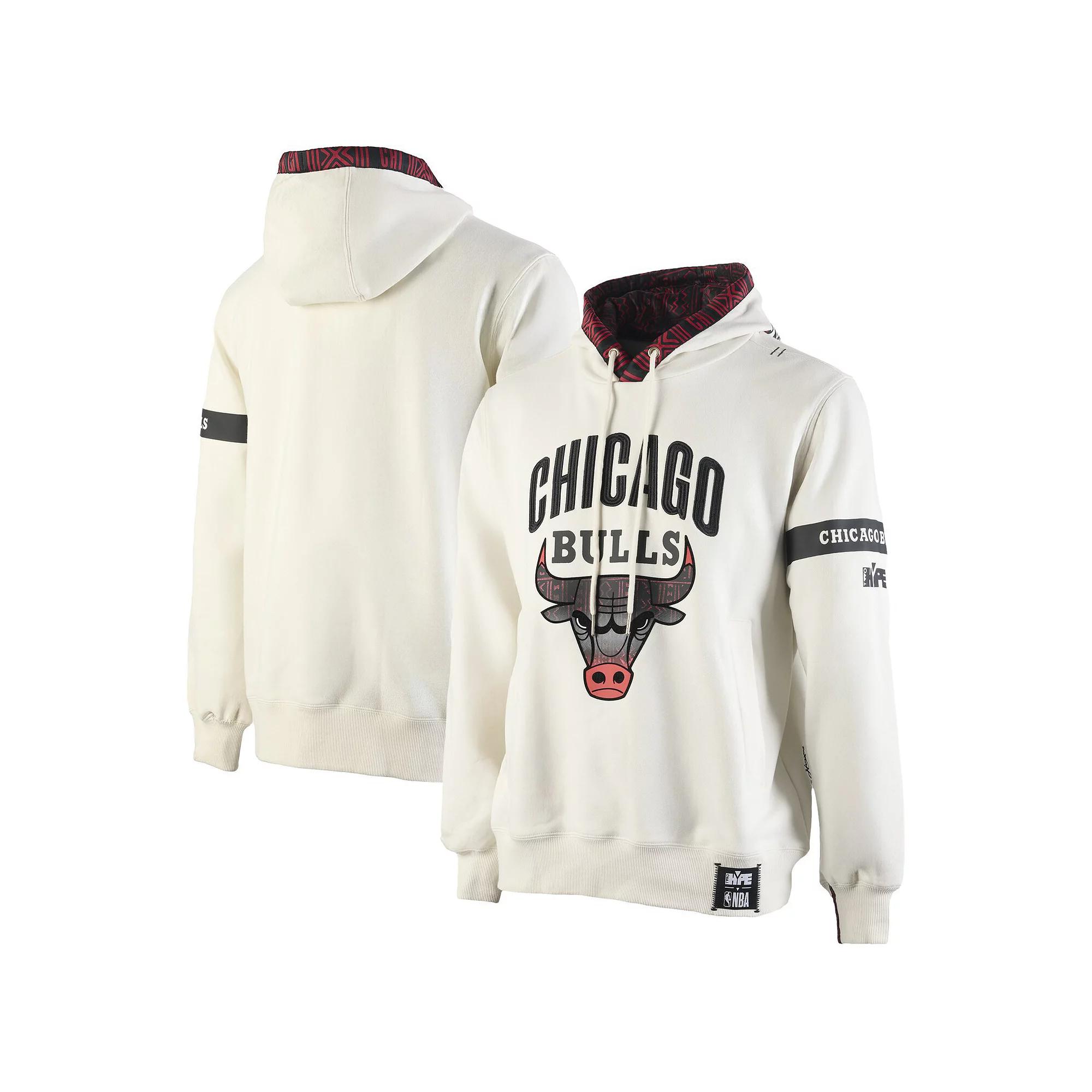 Men's NBA x Two Hype  Cream Chicago Bulls Culture & Hoops Collection Premium Pullover Hoodie, Size: Large, Beige Product Image