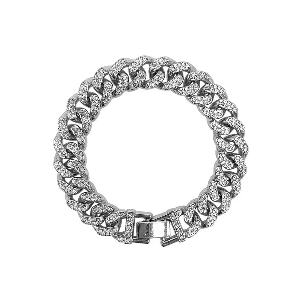 Adornia Silver Tone Cubic Zirconia Flat Curb Chain Bracelet, Women's Product Image
