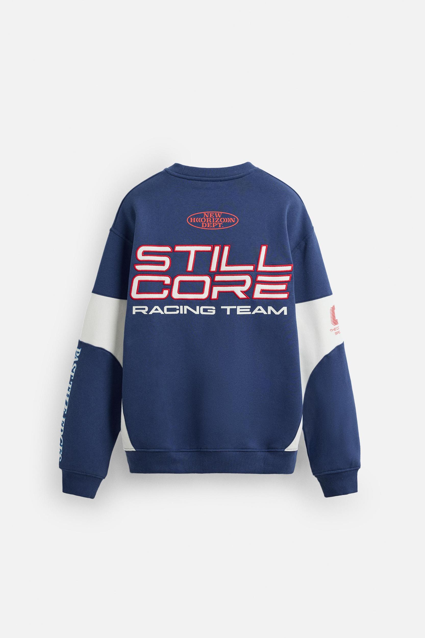 RACING PRINT CREWNECK SWEATSHIRT Product Image