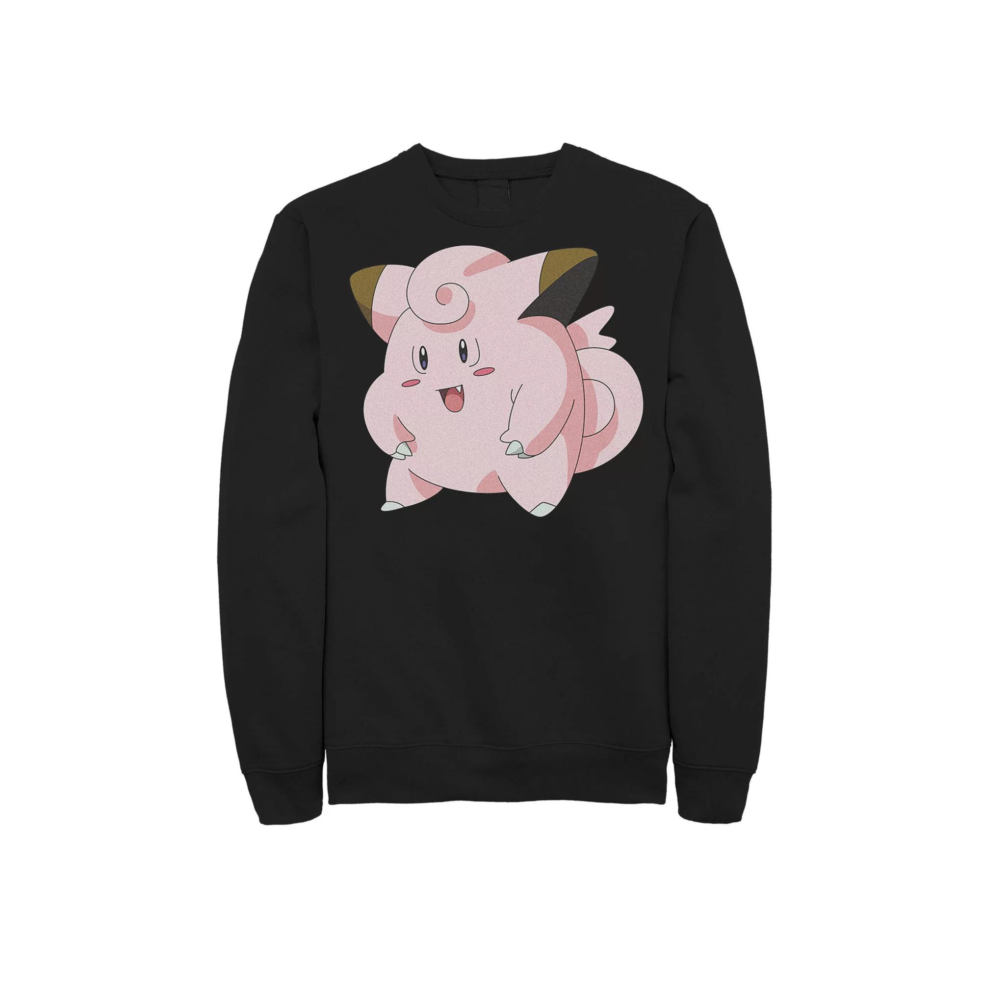 Big & Tall Pokemon Happy Pink Clefairy Profile Sweatshirt, Men's, Size: 3XB, Black Product Image