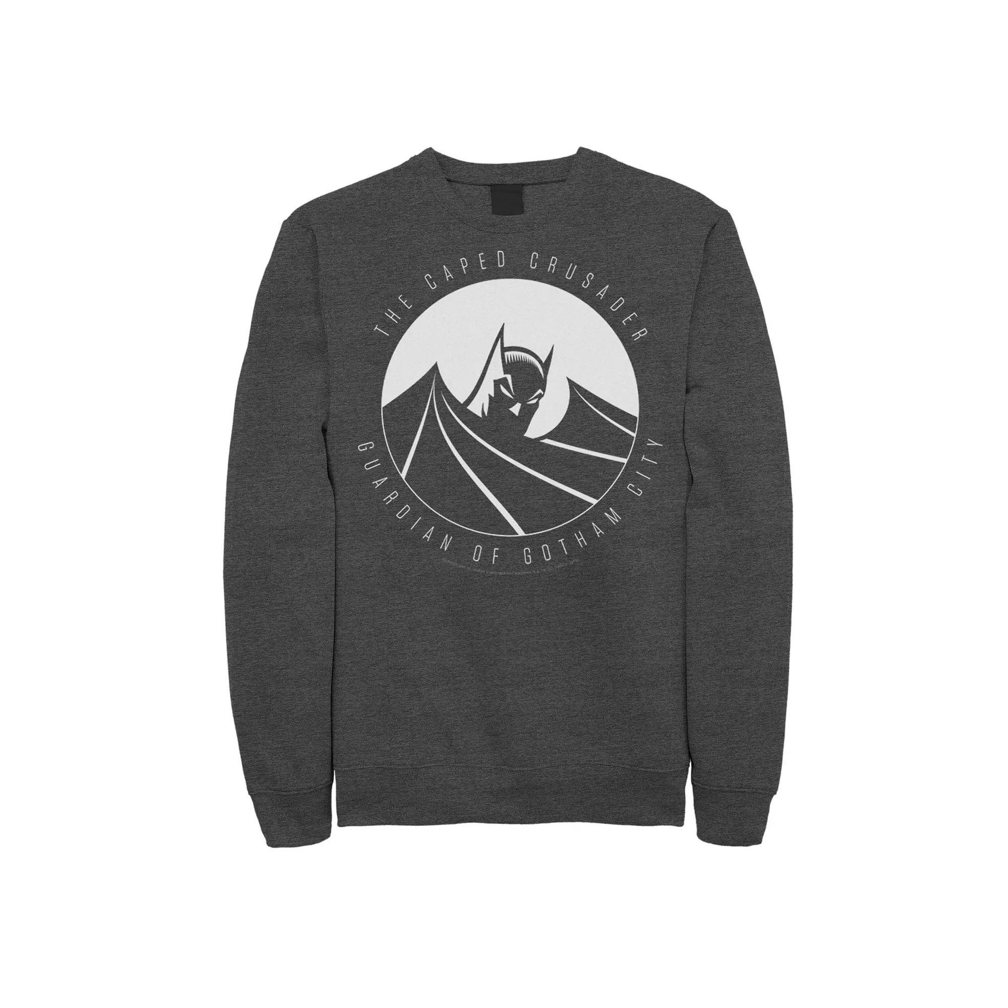 Men's DC Comics Batman The Caped Crusader Text Poster Sweatshirt,  Product Image