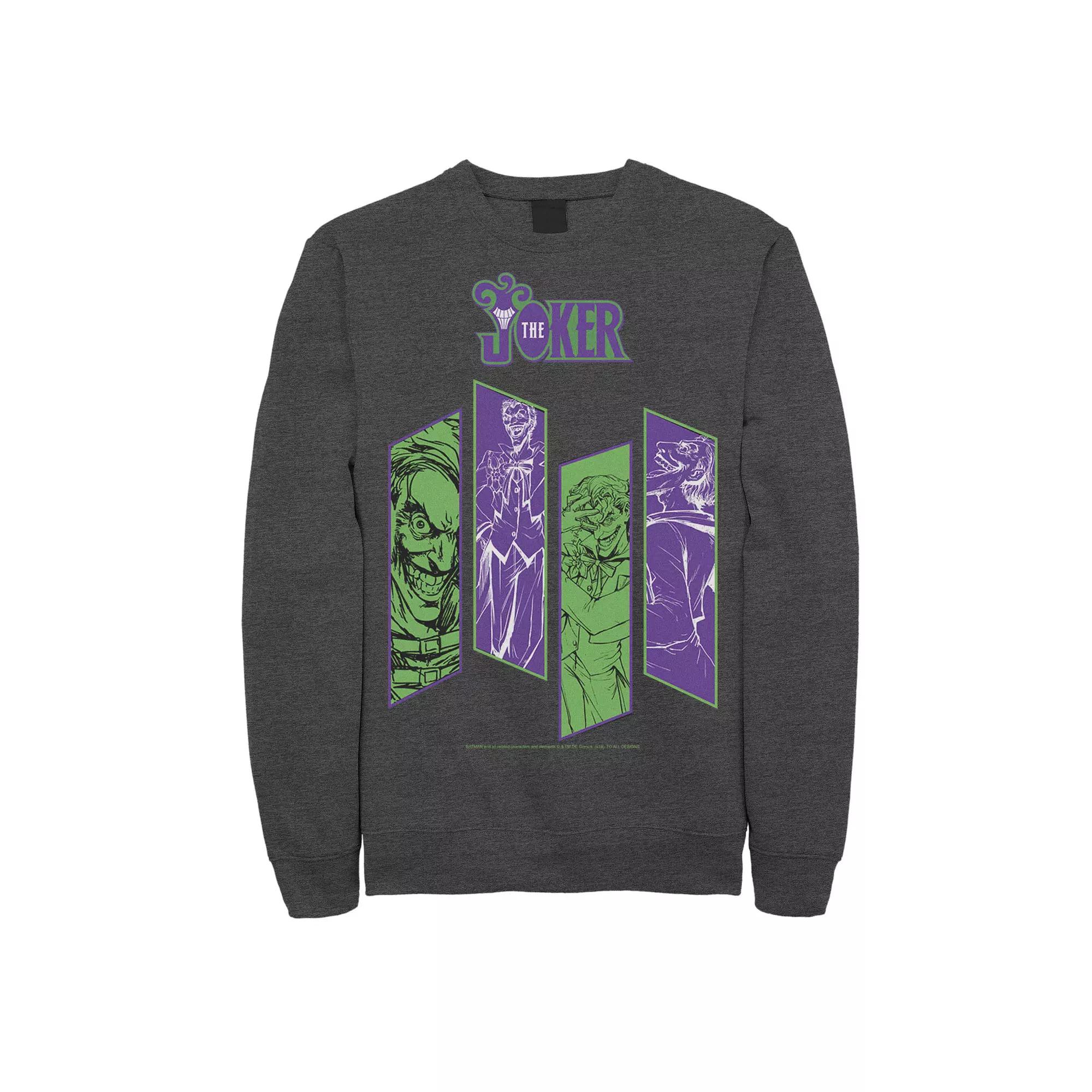 Men's DC Comics The Joker Portrait Panels Graphic Fleece Pullover,  Product Image