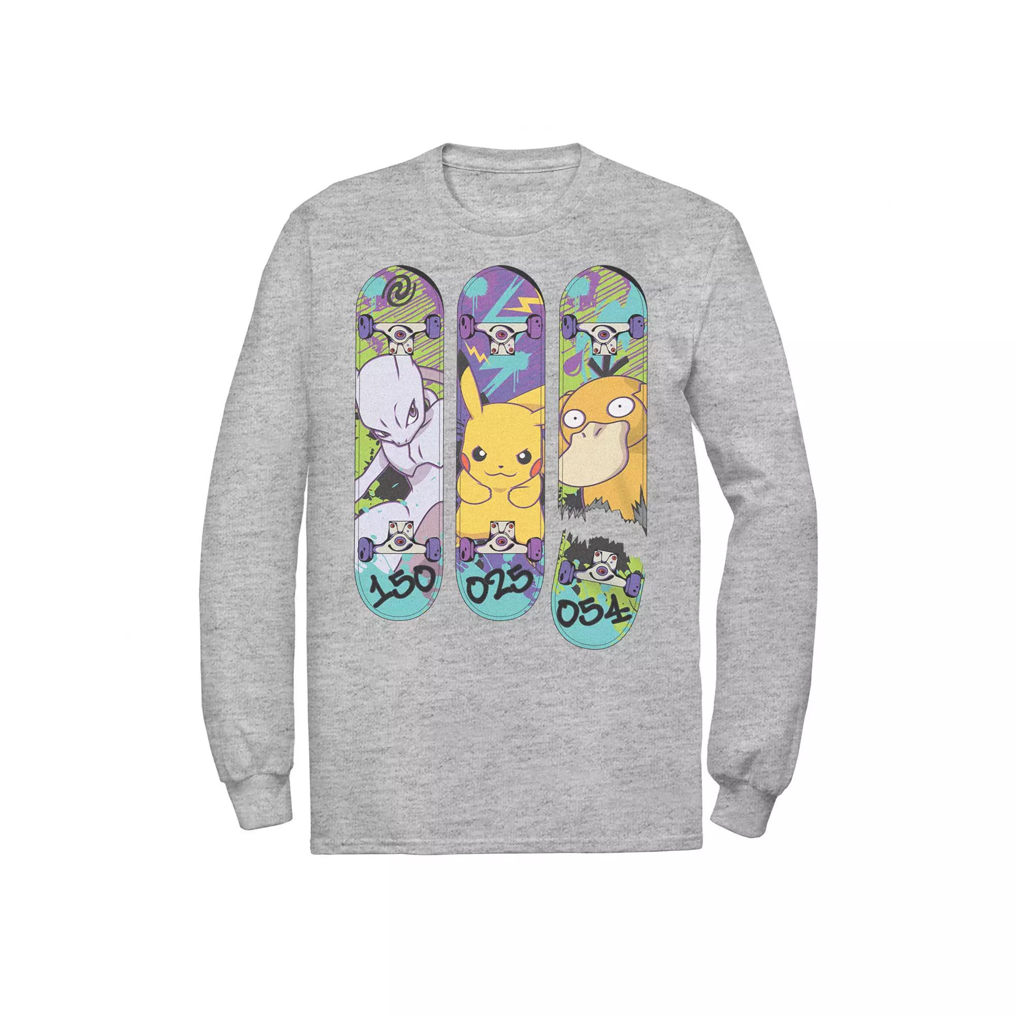 Big & Tall Pokemon Mewtwo Pikachu Psyduck Long Sleeve Tee, Men's,  Product Image