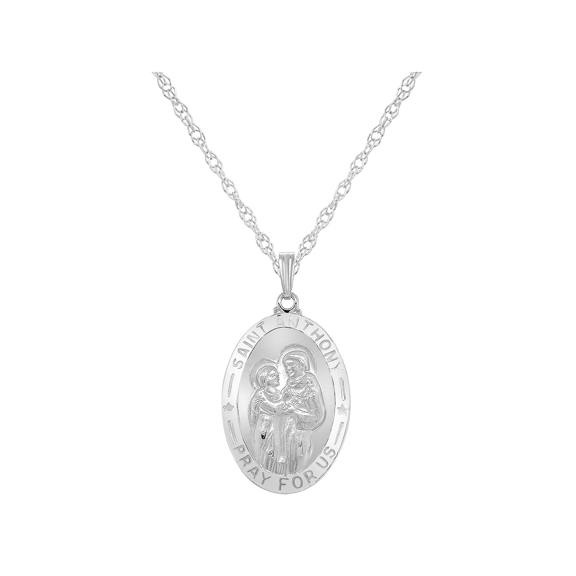 Sterling Silver Saint Anthony Pendant, Women's, Size: 18" Product Image