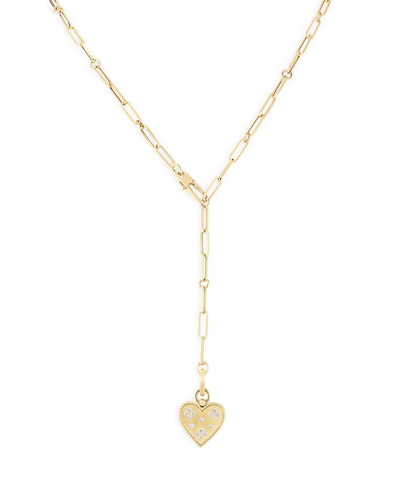 Womens Venetian Princess 18K Yellow Gold & Diamond Heart Pendant Necklace Product Image