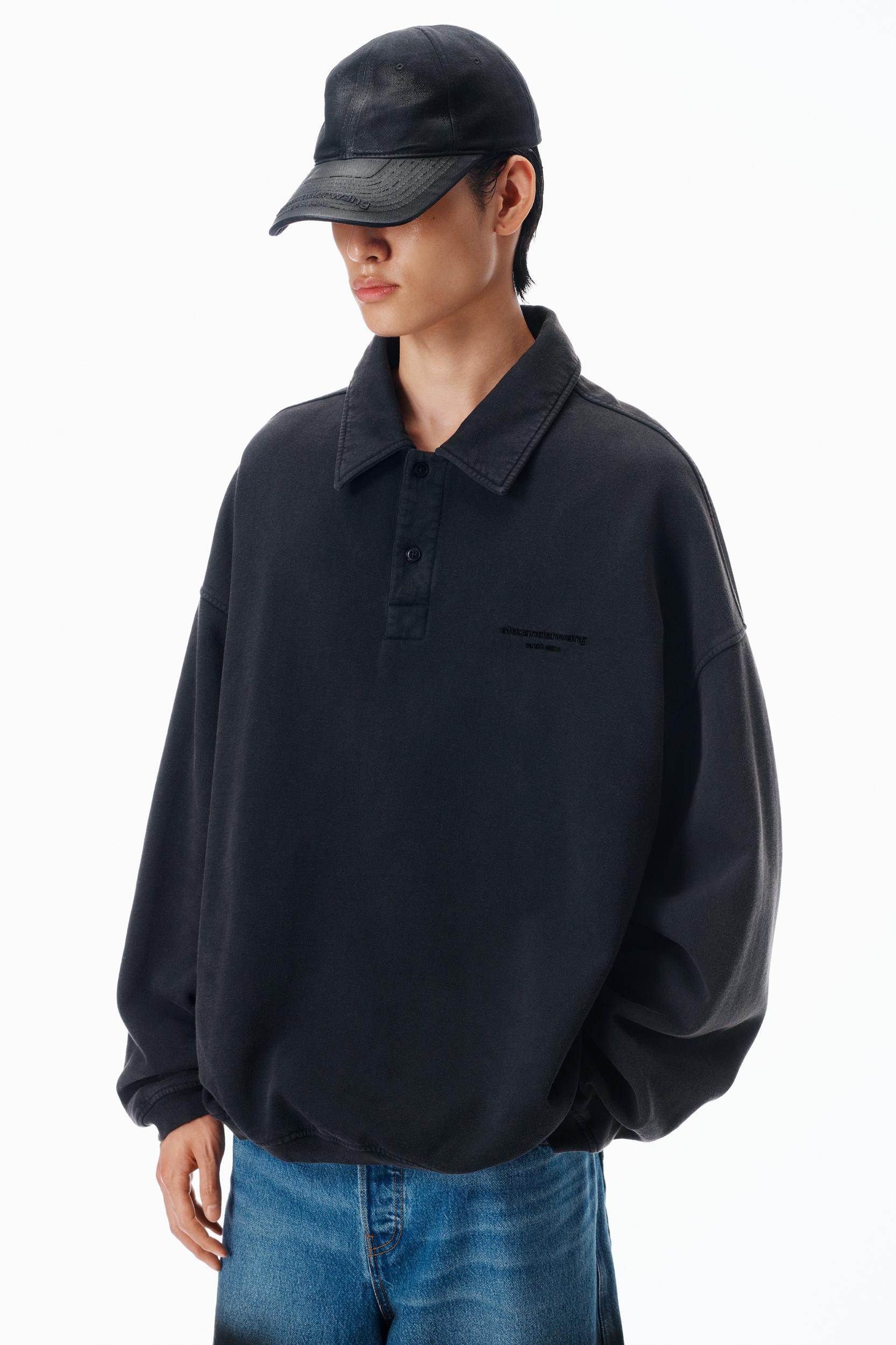 Long Sleeve Polo In Cotton Oversized  Product Image