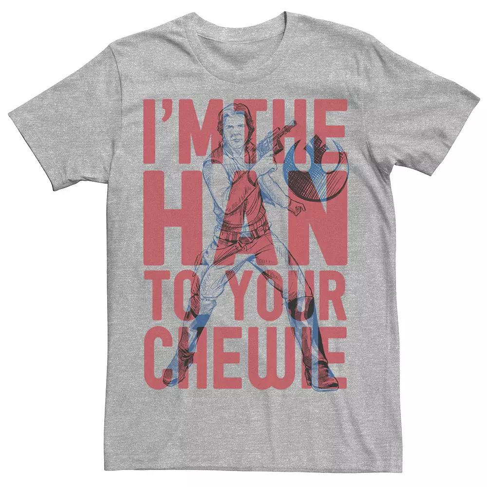 Men's Star Wars "The Han To Your Chewie" Graphic Tee, Size: XL, Athletic Grey Product Image