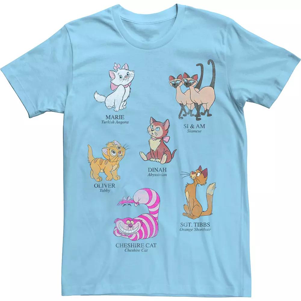 Disney's Mickey And Friends Men's Cat Names And Breeds Tee,  Product Image
