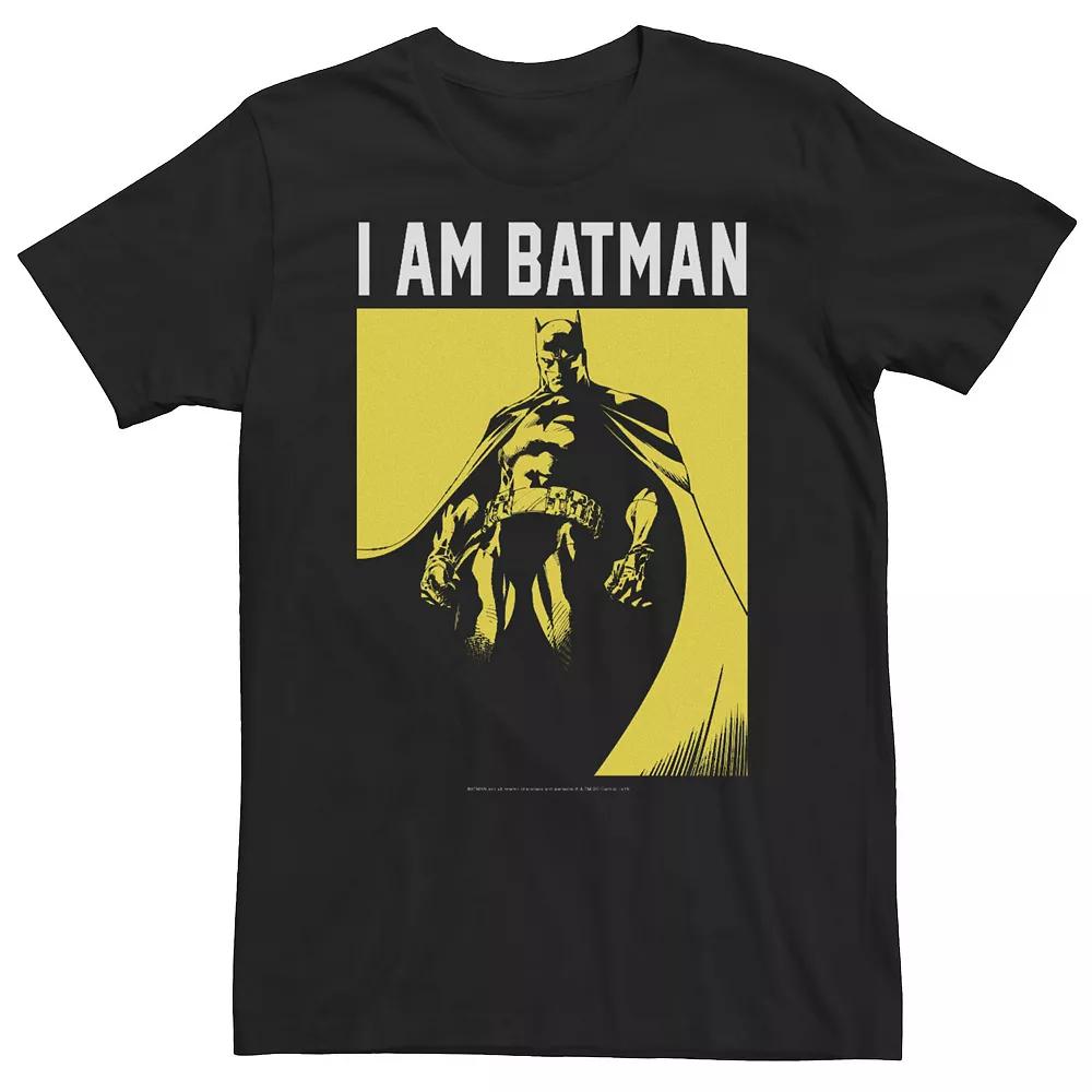 Big & Tall DC Comics Batman "I Am Batman" Yellow Hue Poster Tee, Men's,  Product Image