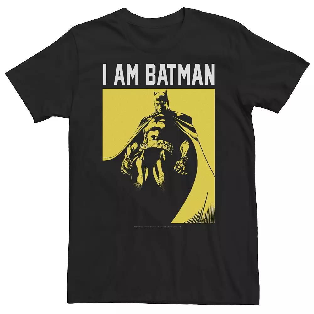 Big & Tall DC Comics Batman "I Am Batman" Yellow Hue Poster Tee, Men's,  Product Image