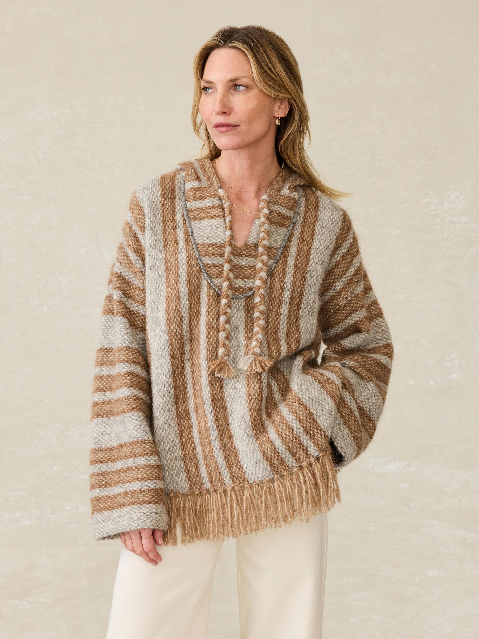 Snowfields Cashmere Blend Poncho - Pebble Grey Female Product Image