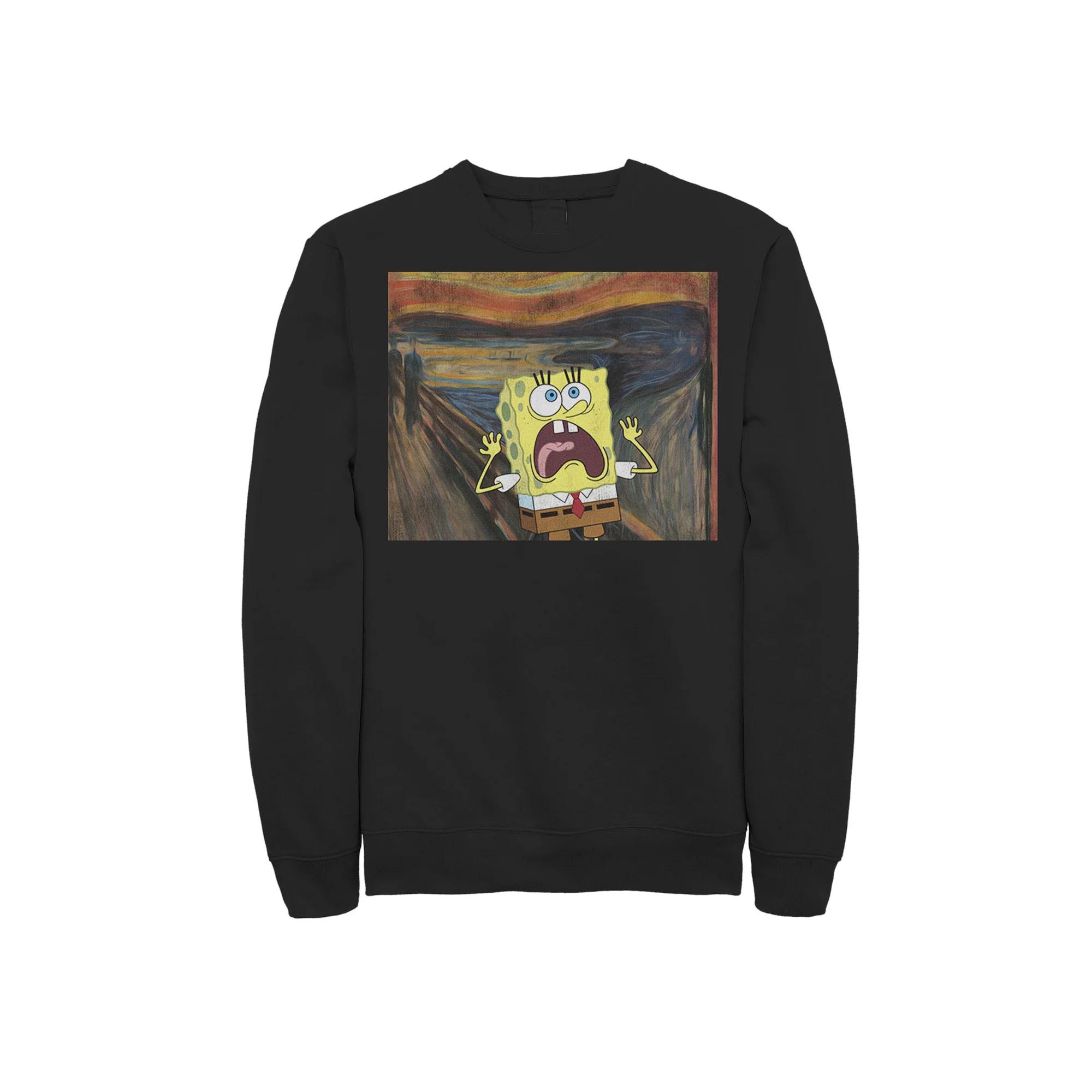 Men's SpongeBob SquarePants Scream Painting Sweatshirt, Size: Medium, Black Product Image