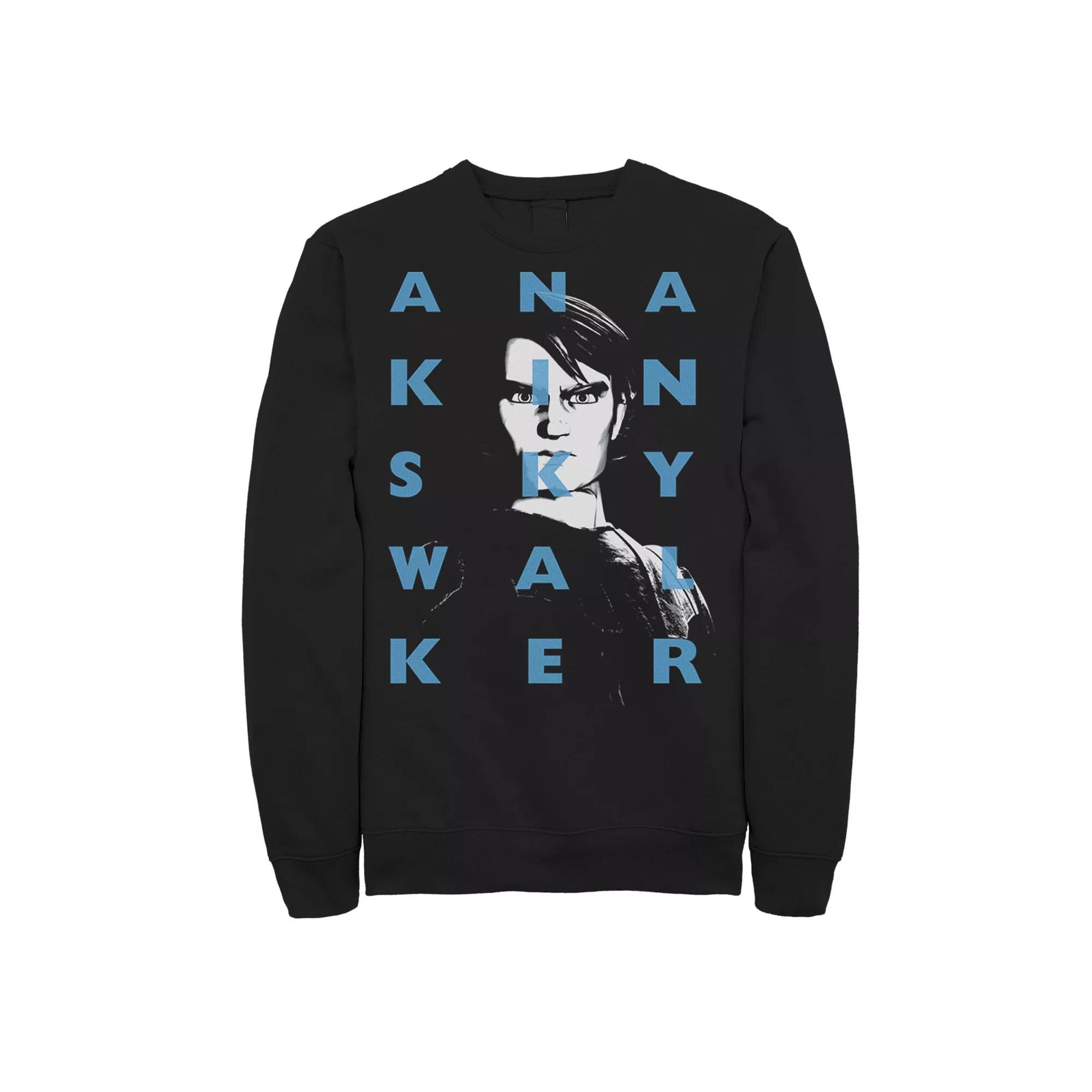 Men's Star Wars: Clone Wars Anakin Skywalker Text Overlay Sweatshirt,  Product Image
