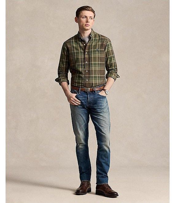 Polo Ralph Lauren Classic Fit Plaid Performance Long Sleeve Oxford Shirt Product Image