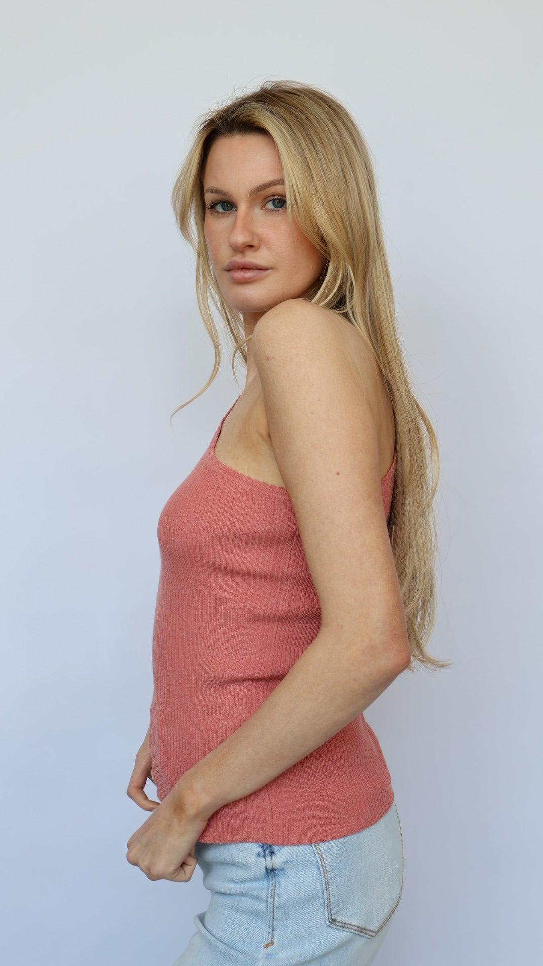 One Shoulder Knit Tank Product Image