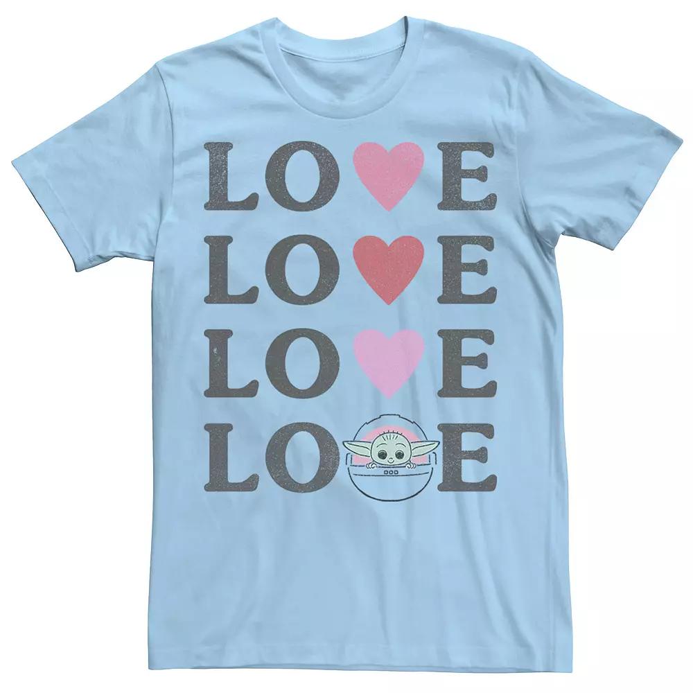 Men's Star Wars The Mandalorian The Child Love Text Stack Tee,  Product Image