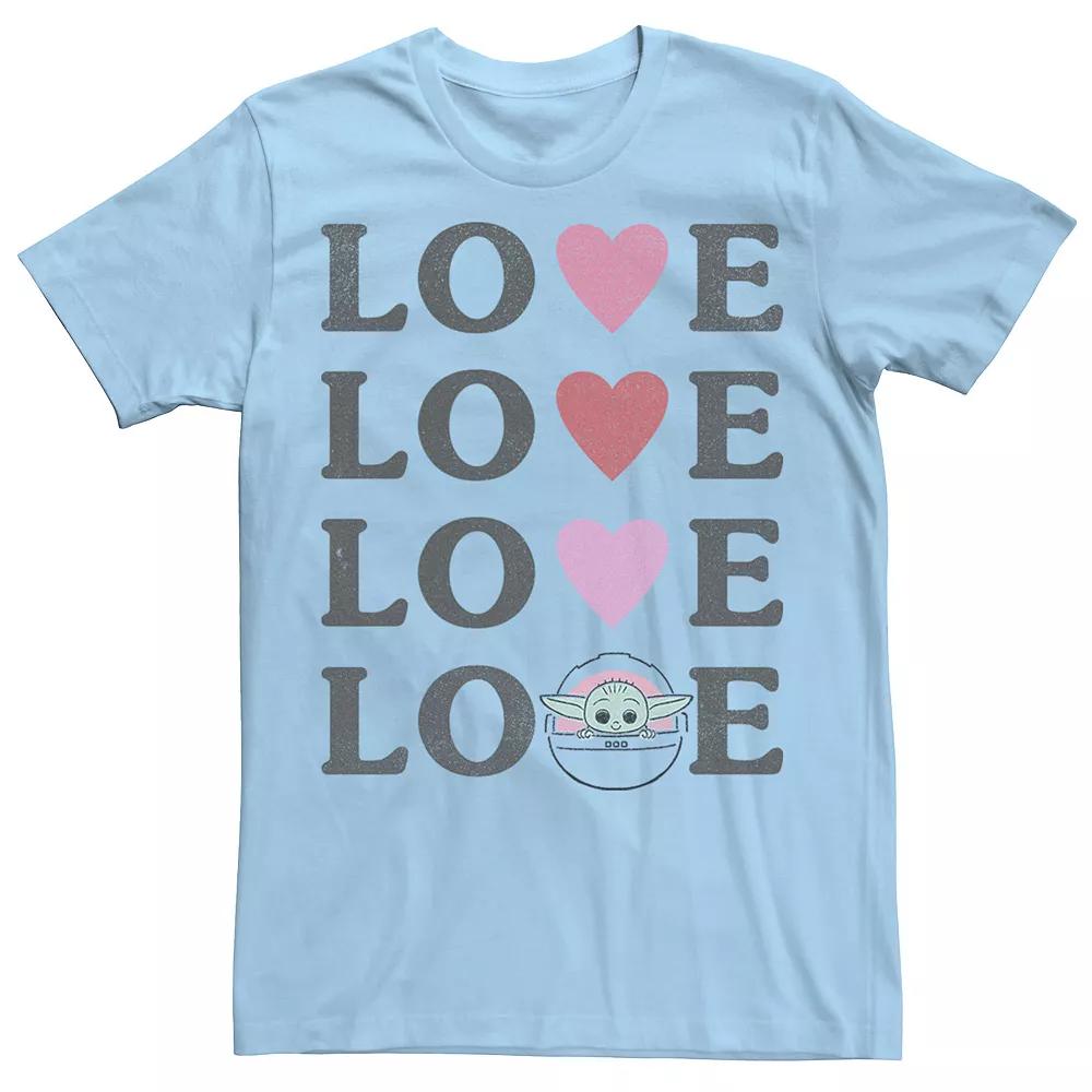 Men's Star Wars The Mandalorian The Child Love Text Stack Tee,  Product Image