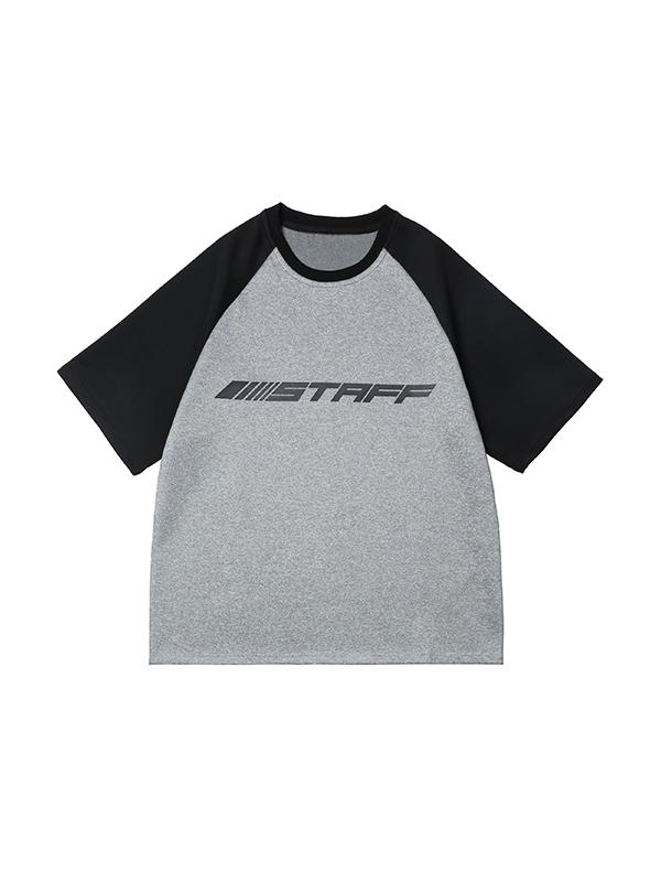 Letter Print Raglan Oversized Short Sleeve Tee Product Image