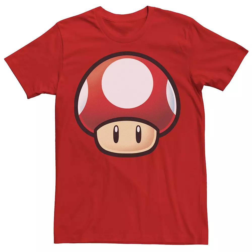 Men's Nintendo Super Mario Red Mushroom Big Face Graphic Tee,  Product Image