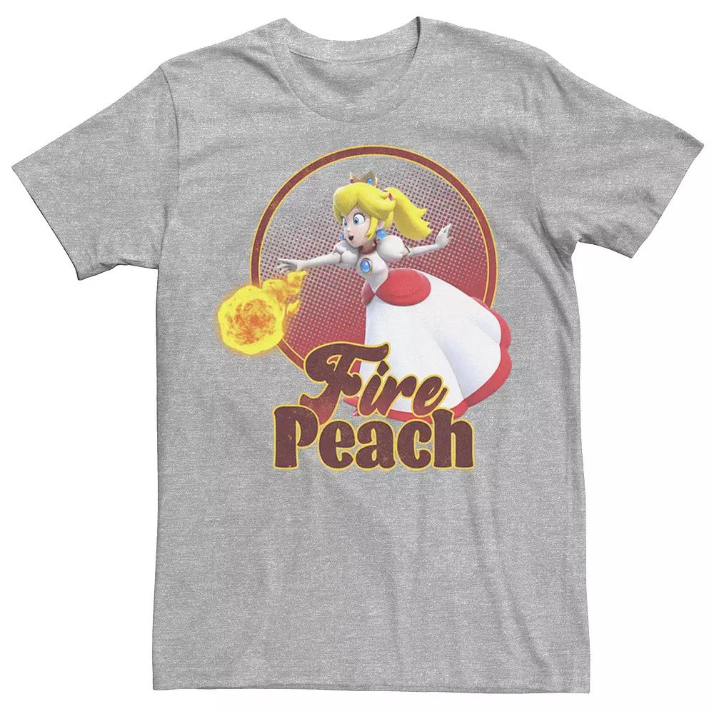 Men's Super Mario 3D World Princess Peach Fireball Circle Tee,  Product Image