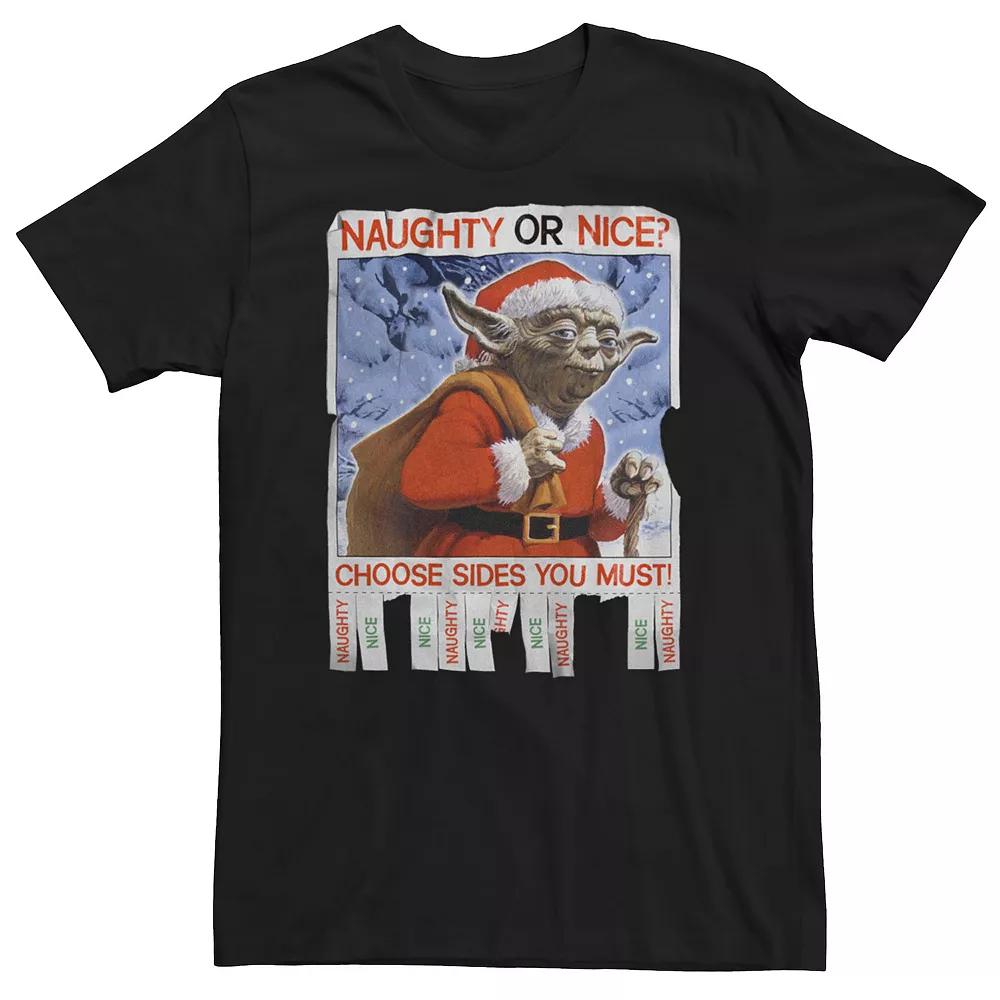 Men's Star Wars Yoda Naughty Or Nice Flyer Christmas Graphic Tee,  Product Image