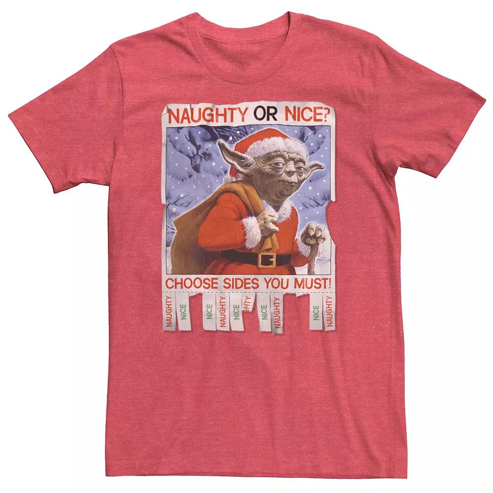 Men's Star Wars Yoda Naughty Or Nice Flyer Christmas Graphic Tee,  Product Image