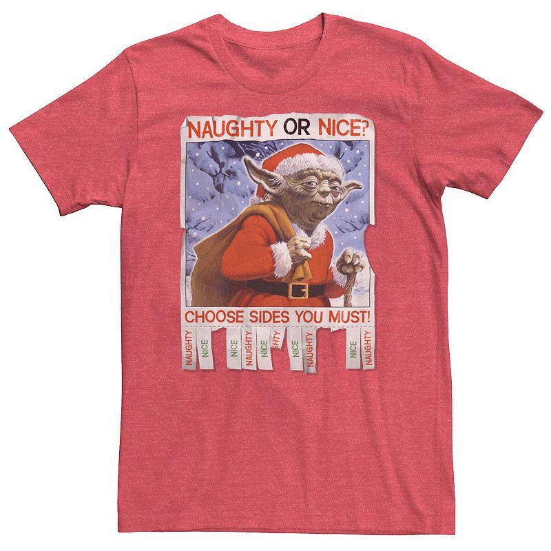 Men's Star Wars Yoda Naughty Or Nice Flyer Christmas Graphic Tee,  Product Image