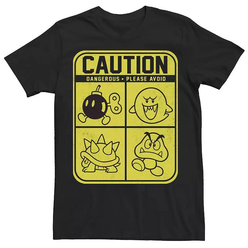 Men's Nintendo Super Mario Caution Dangerous Foes Tee,  Product Image